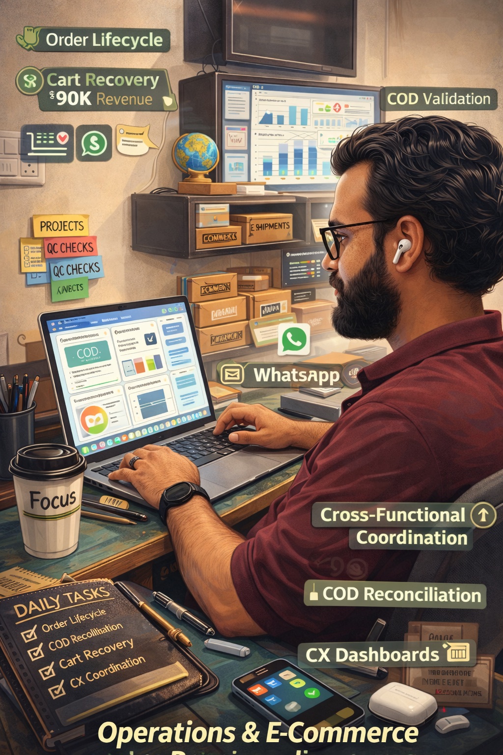 Founder-led ecommerce operations visual